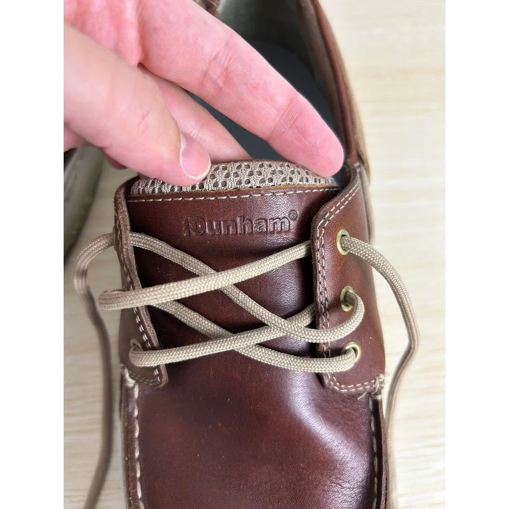 Dunham‎ Captain Leather Boat Shoes Mens 11.5 Brown Mesh Rollbar Nautical